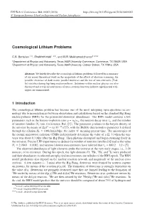 Cosmological Lithium Problems