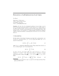 Derivatives of Self-Intersection Local Times