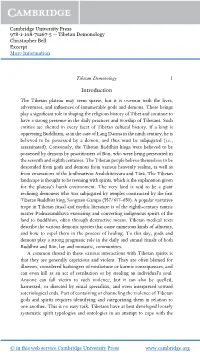 Introduction the Tibetan Plateau May Seem Sparse, but It Is Overrun with the Lives, Adventures, and Inﬂuences of Innumerable Gods and Demons