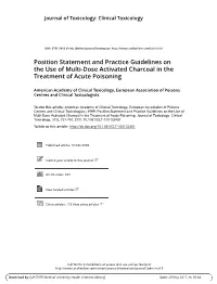Position Statement: Multi Dose Activated Charcoal