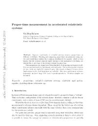 Proper-Time Measurement in Accelerated Relativistic Systems