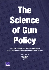 The Science of Gun Policy: a Critical Synthesis of Research Evidence on the Effects of U.S