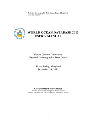 World Ocean Datbase User's Manual