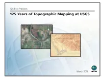 125 Years of Topographic Mapping at USGS