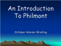 An Introduction to Philmont (October)