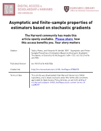 Asymptotic and Finite-Sample Properties of Estimators Based on Stochastic Gradients