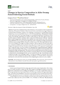 Changes in Species Composition in Alder Swamp Forest Following Forest Dieback
