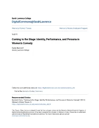 Identity, Performance, and Persona in Womenâ•Žs Comedy