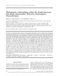 Phylogenetic Relationships Within the South American Fish Family