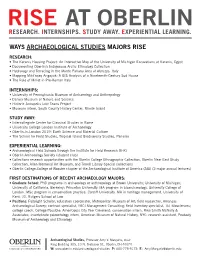 Research. Internships. Study Away. Experiential Learning