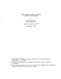 UPPER BOUNDS for SORTING INTEGERS on RANDOM ACCESS MACHINES by David Kirkpatrick* Stefan Reisch** Technical Report 81-12*** September, 1981