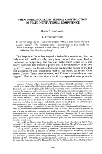 When Worlds Collide: Federal Construction of State Institutional Competence