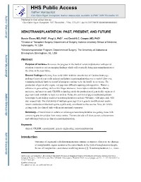 Xenotransplantation: Past, Present, and Future