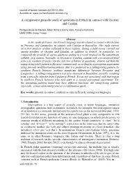 A Comparative Prosodic Study of Questions in French in Contact with Occitan and Catalan