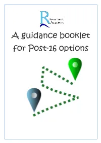 A Guidance Booklet for Post-16 Options