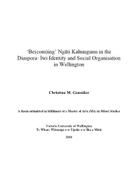 'Be(Com)Ing' Ngāti Kahungunu in the Diaspora: Iwi Identity and Social