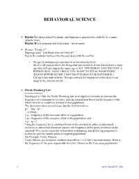 Behavioral Science