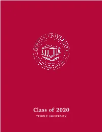 Class of 2020 TEMPLE UNIVERSITY UPDATED: 05/ 29/ 2020 Contents