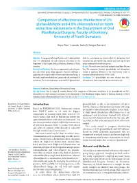 Comparison of Effectiveness Disinfection of 2%