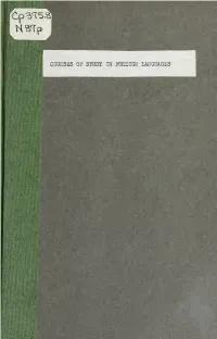 Courses of Study in Foreign Languages for the High Schools of North Carolina