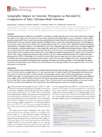 Geographic Impact on Genomic Divergence As Revealed by Comparison of Nine Citromicrobial Genomes