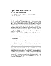 Implicit Array Bounds Checking on 64-Bit Architectures
