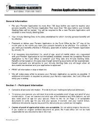 Pension Application Instructions