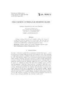 Star Coloring Outerplanar Bipartite Graphs
