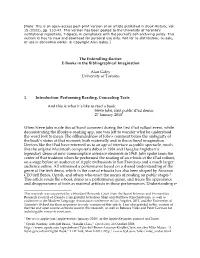 The Enkindling Reciter: E-Books in the Bibliographical Imagination Alan
