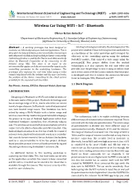 Wireless Car Using WIFI – Iot - Bluetooth