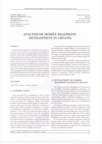 Analysis of Mobile Telephony Development in Croatia
