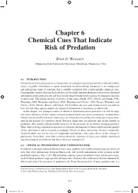 Chapter 6 Chemical Cues That Indicate Risk of Predation