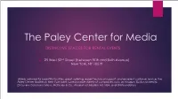 Events at the Paley Center for Media Dining Spaces