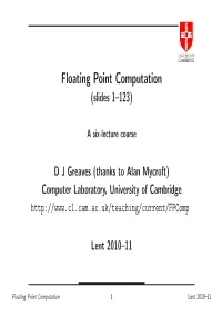 Floating Point Computation (Slides 1–123)