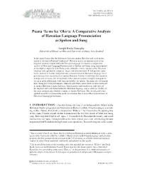 Puana 'Ia Me Ka 'Oko'a: a Comparative Analysis of Hawaiian