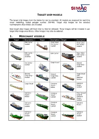 Target Ship Models Merchant Vessels