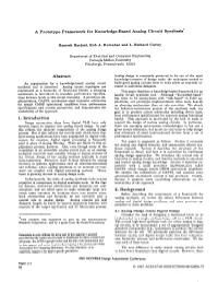 A Prototype Framework for Knowledge-Based Analog Circuit Synthesis* Abstract 1. Introduction 2. Background
