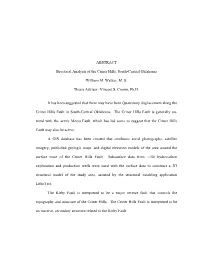 ABSTRACT Structural Analysis of the Criner Hills, South-Central