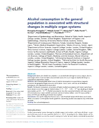 Alcohol Consumption in the General Population Is Associated With