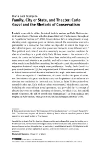 Carlo Gozzi and the Rhetoric of Conservatism