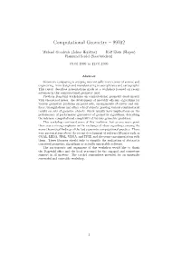 Computational Geometry – 99102