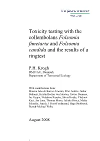 Folsomia Candida and the Results of a Ringtest
