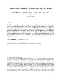 Is Imputing Poverty Efficient? an Example from Refugee Data in Chad