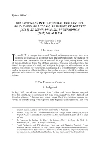 Re Canavan, Re Ludlam, Re Waters, Re Roberts [No 2], Re Joyce, Re Nash, Re Xenophon (2017) 349 Alr 534