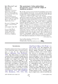 The Quaternary Cuban Platyrrhine Paralouatta Varonai and the Origin