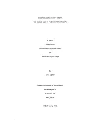 THE UNIQUE CASE of the VITRUVIAN PRINCIPLE a Thesis