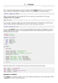 Typedef in C