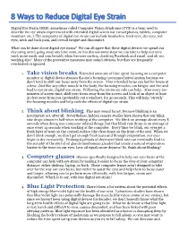 8 Ways to Reduce Digital Eye Strain