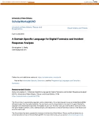 A Domain Specific Language for Digital Forensics and Incident