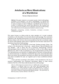 Artefacts As Mere Illustrations of a Worldview Terence Rajivan Edward